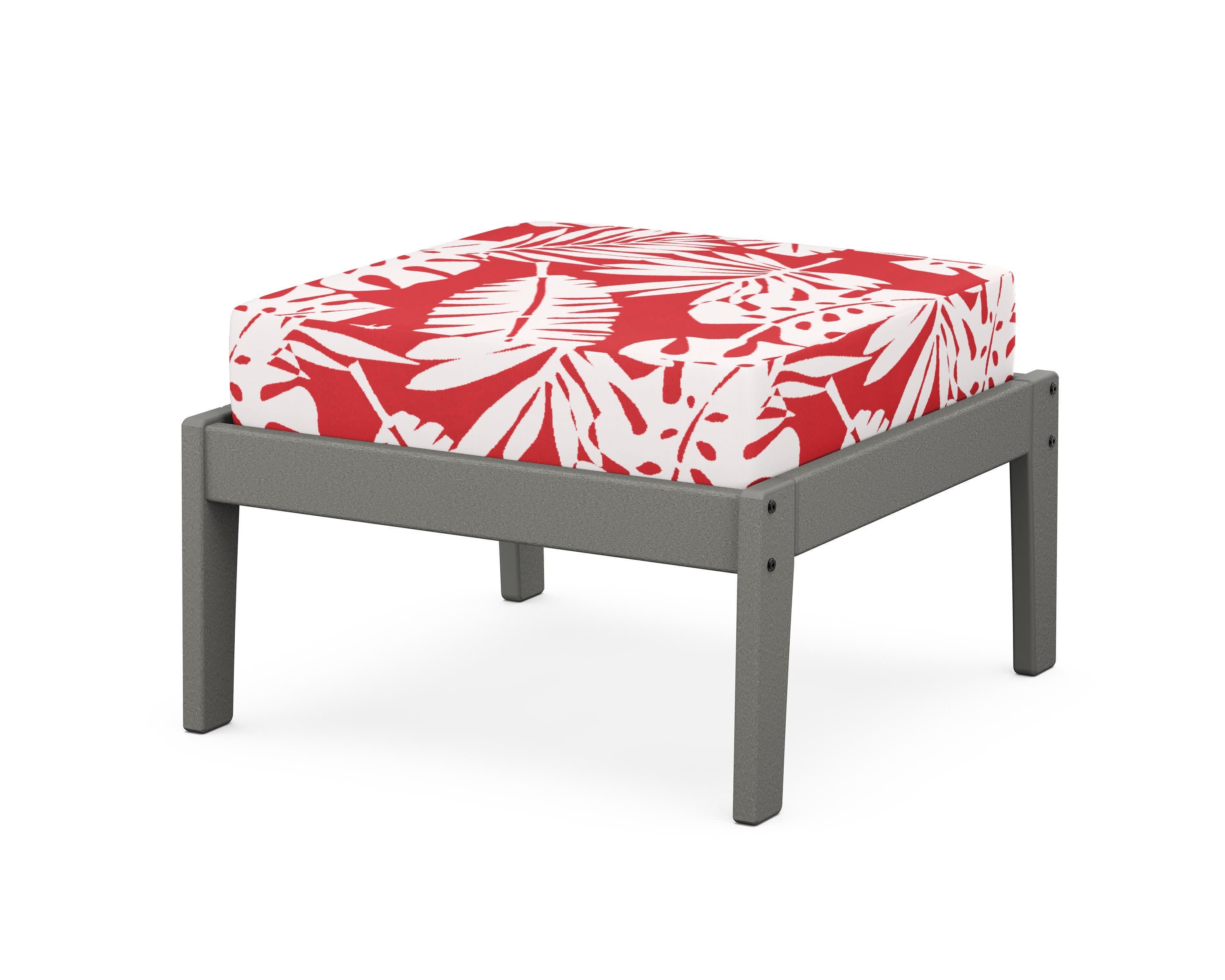 Deep Seating Ottoman in Slate Grey / Leaf Crimson
