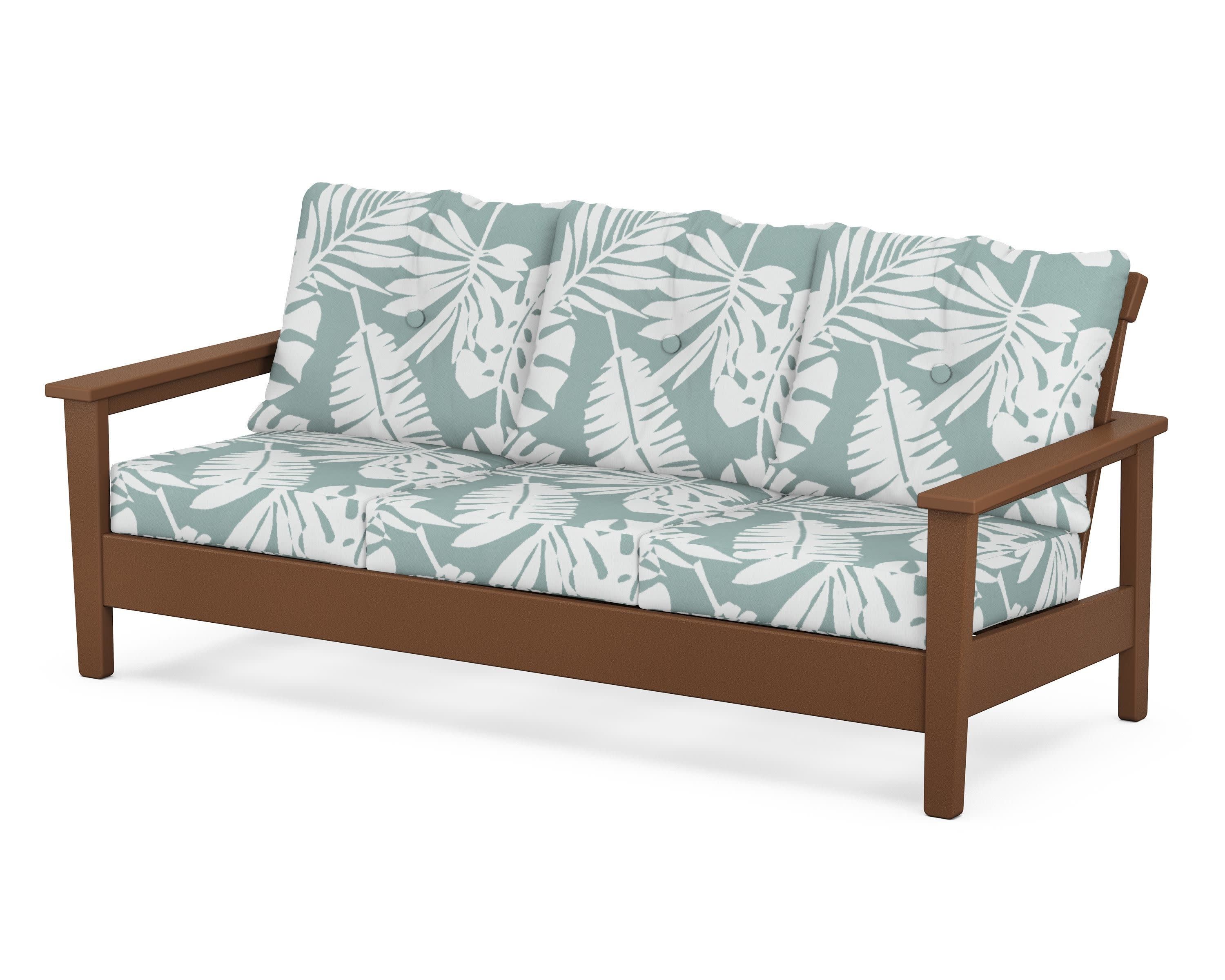 Prescott Deep Seating Sofa in Teak / Leaf Glacier Spa