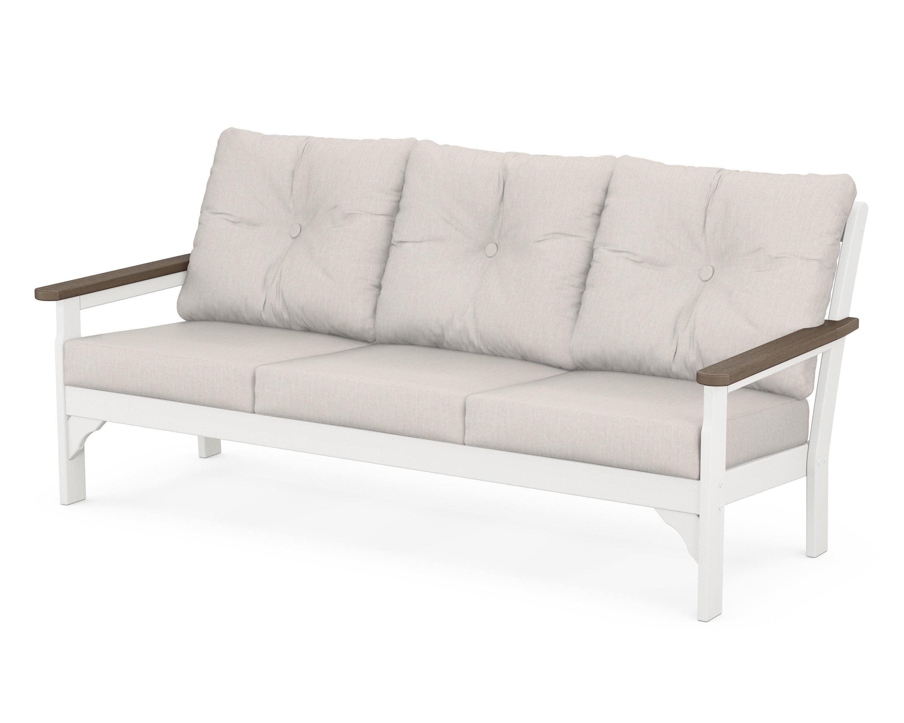 Vineyard Deep Seating Sofa in White / Kona / Cast Ash