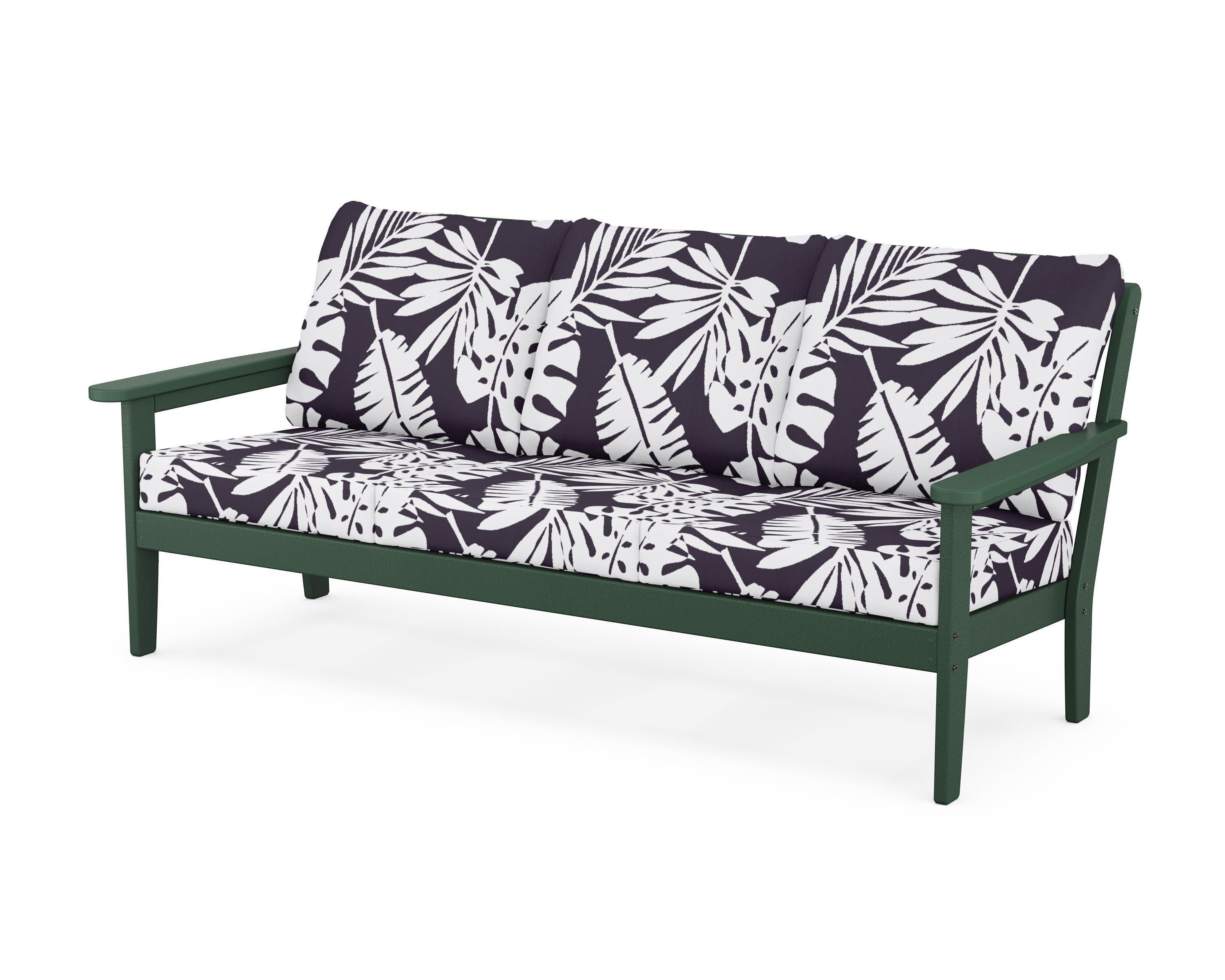Cottage Deep Seating Sofa in Green / Leaf Navy