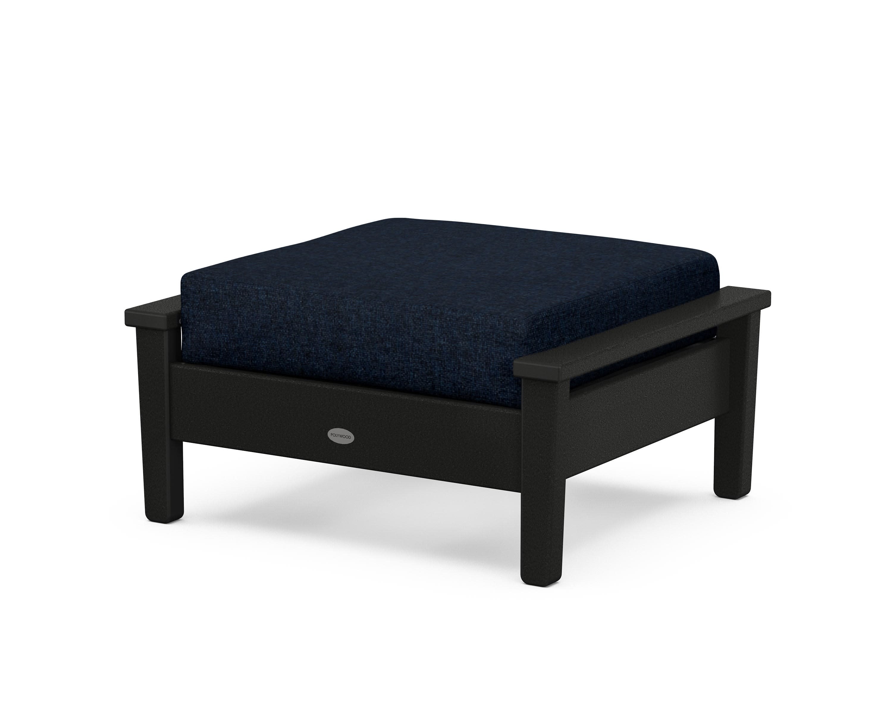Prescott Deep Seating Ottoman in Black / Marine Indigo