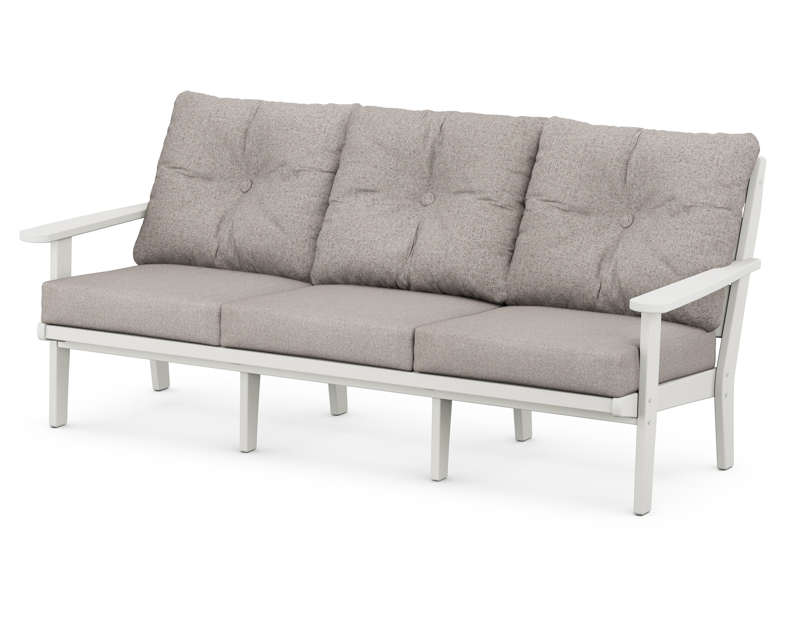 Lakeside Deep Seating Sofa in Vintage White / Weathered Tweed