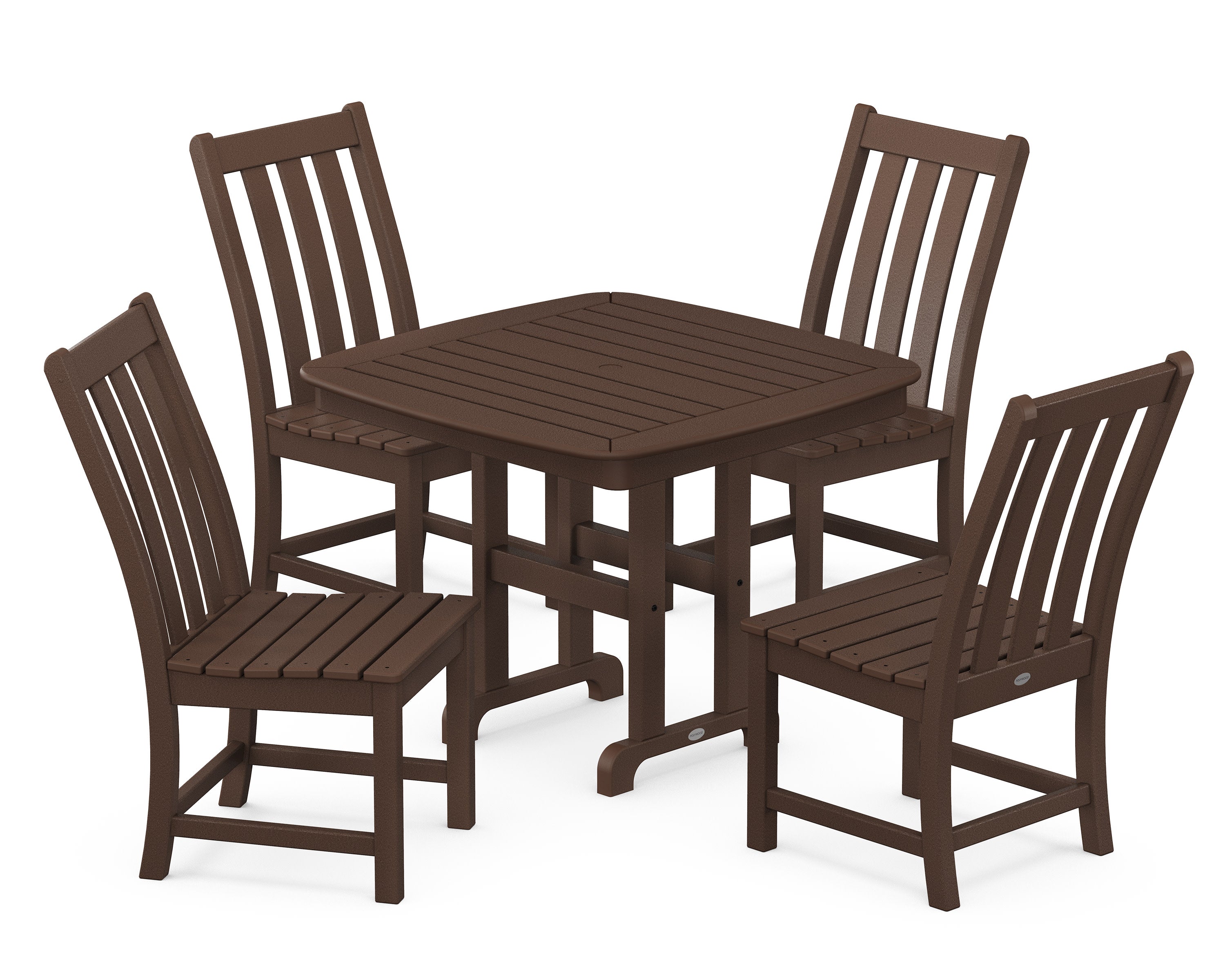 Vineyard 5-Piece Side Chair Dining Set in Mahogany