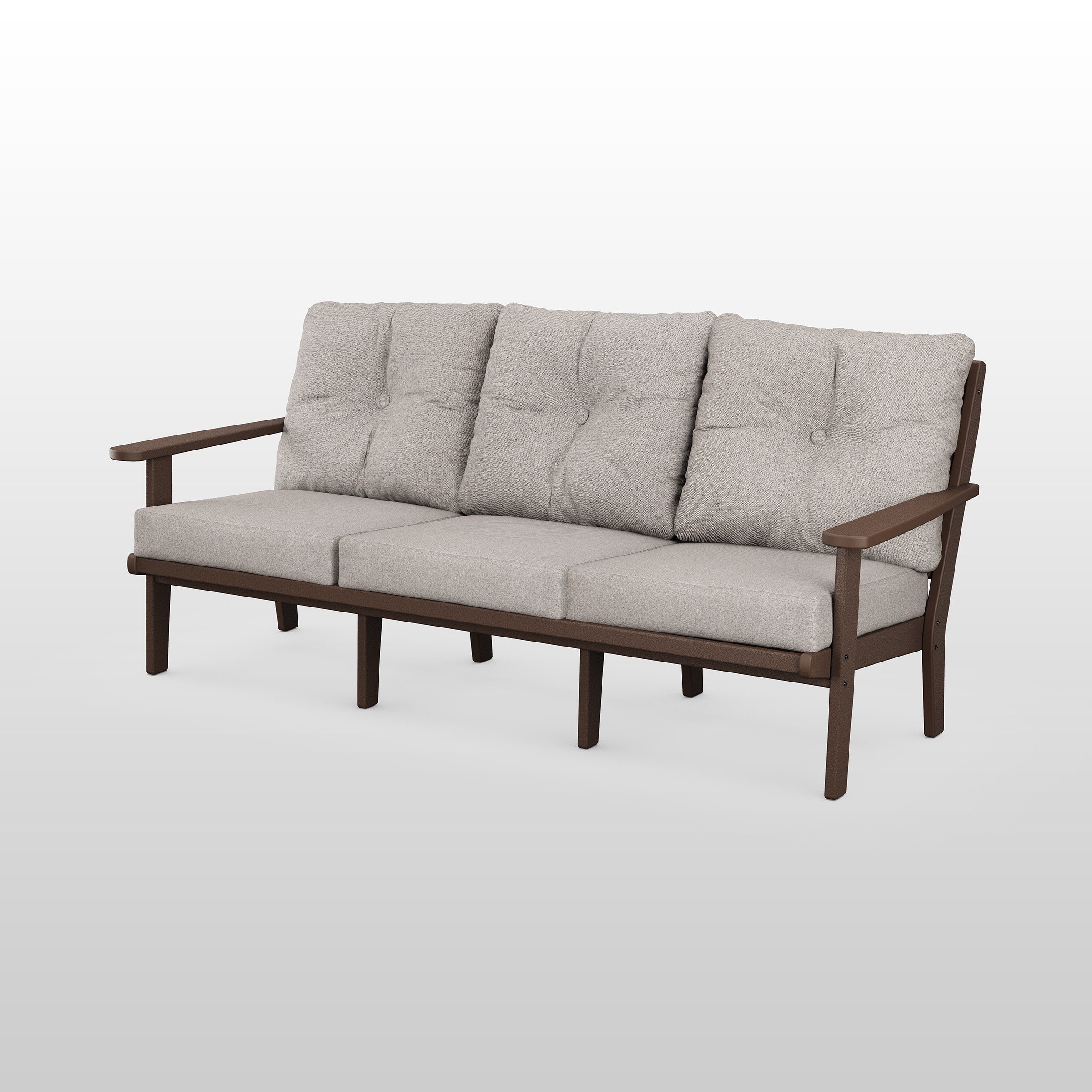 Lakeside Deep Seating Sofa in Mahogany / Weathered Tweed