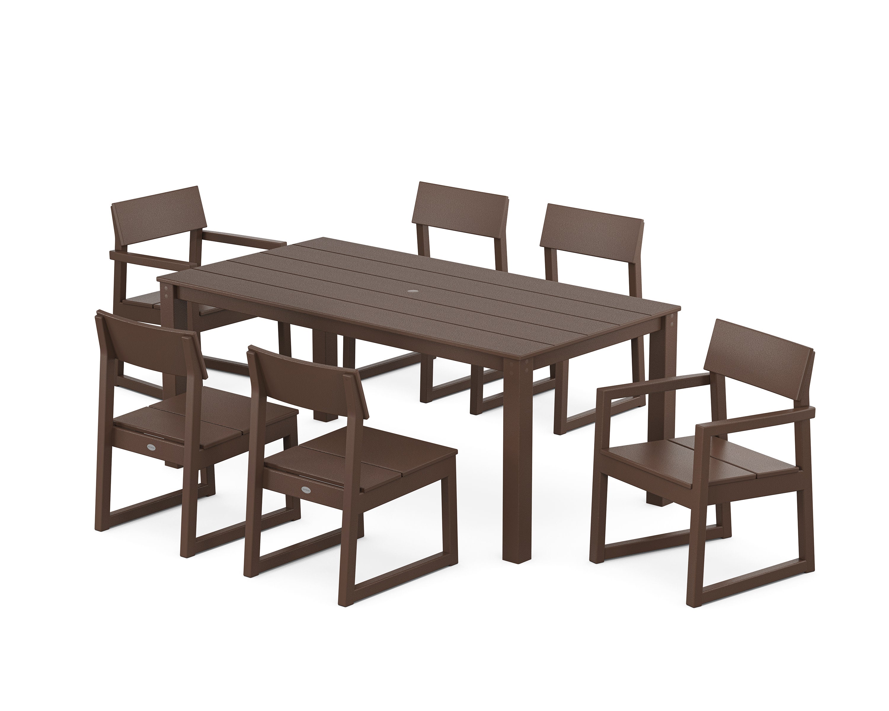 EDGE 7-Piece Parsons Dining Set in Mahogany