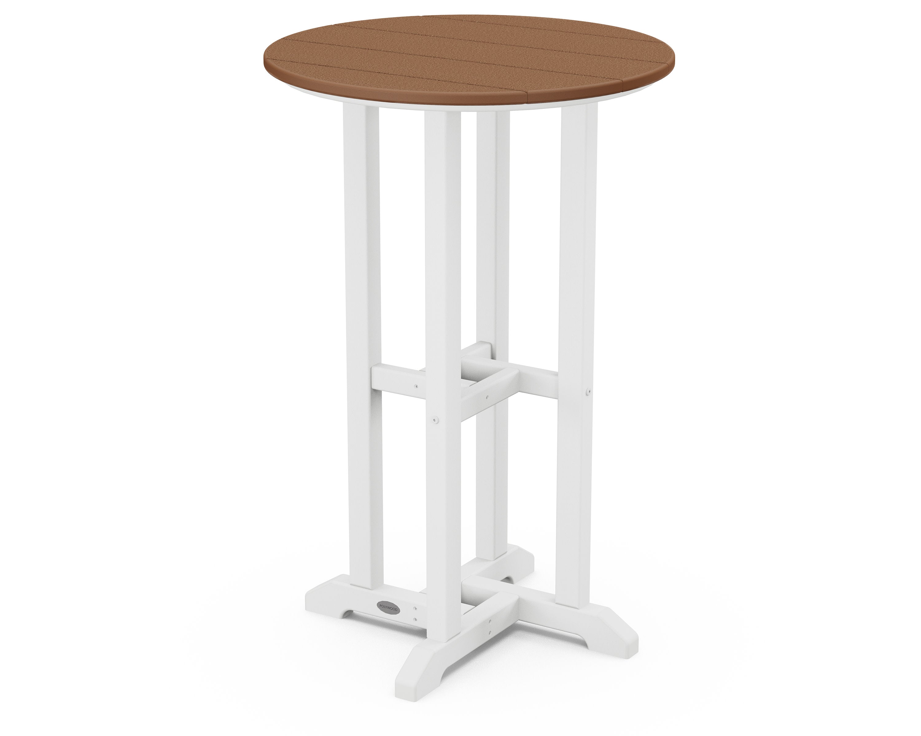 Contempo 24" Round Counter Table in White / Teak