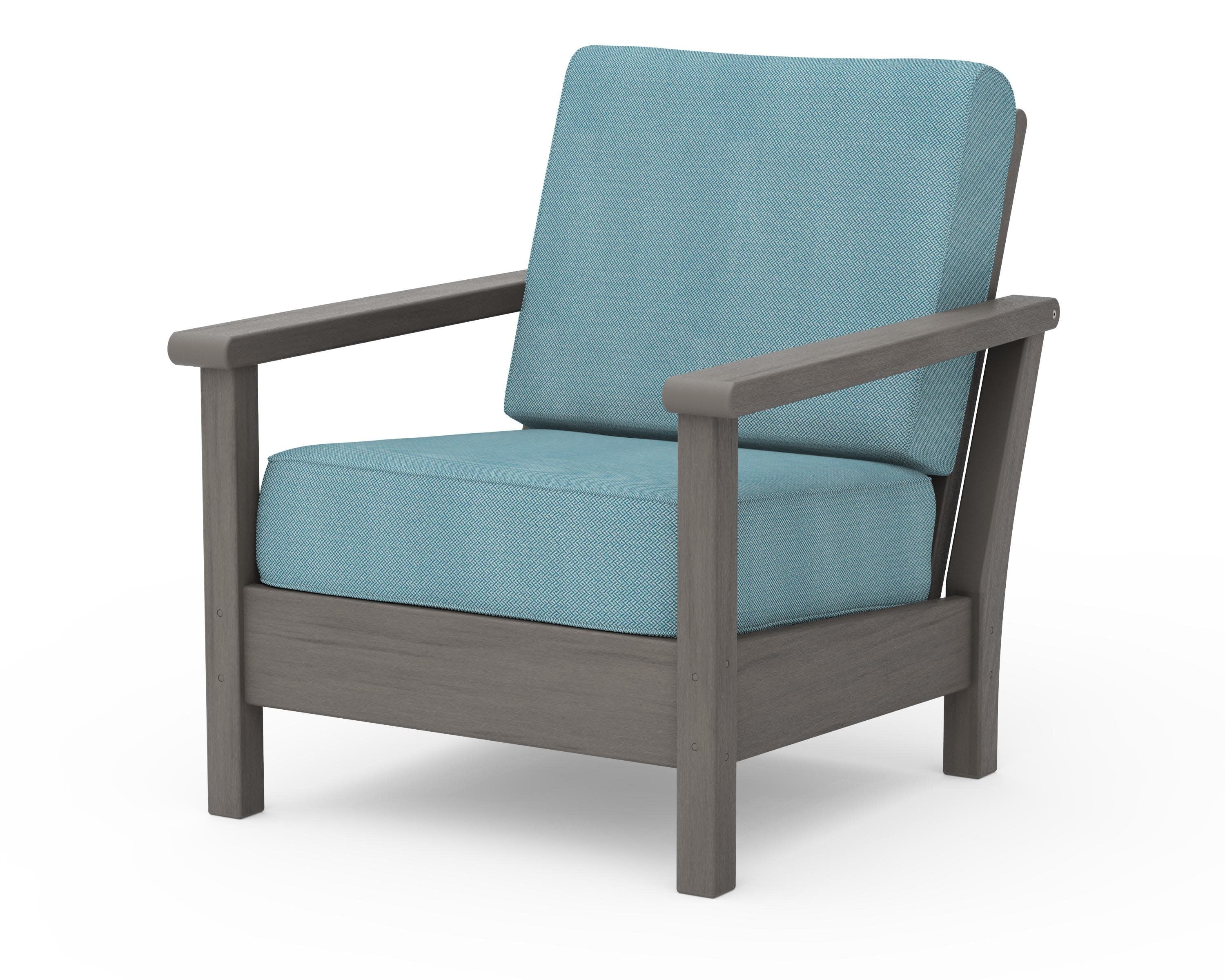 Harbour Deep Seating Chair in Driftwood / Lattice Sky Blue