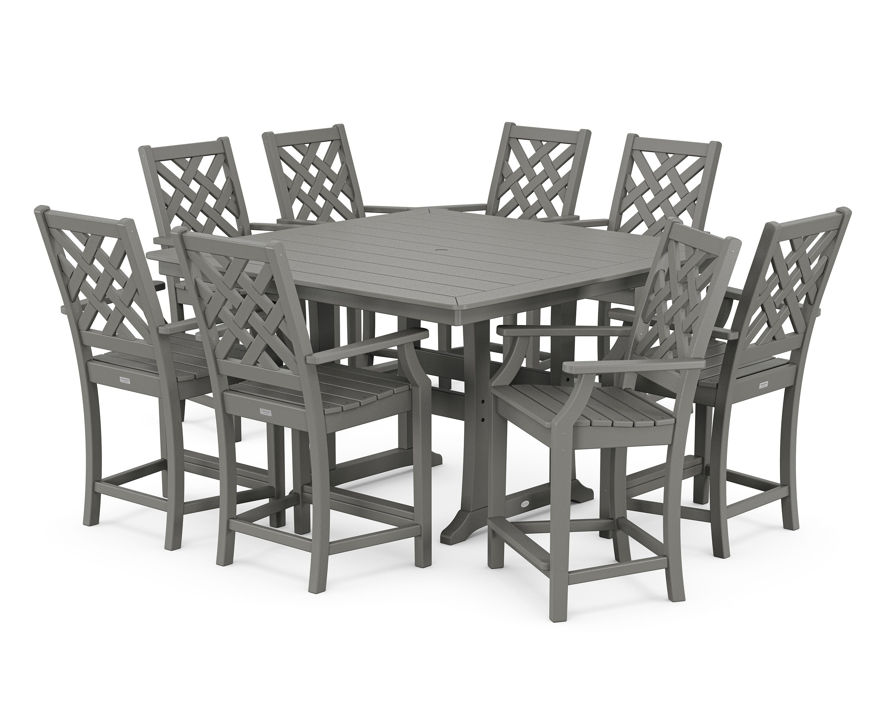 Wovendale 9-Piece Square Counter Set with Trestle Legs
