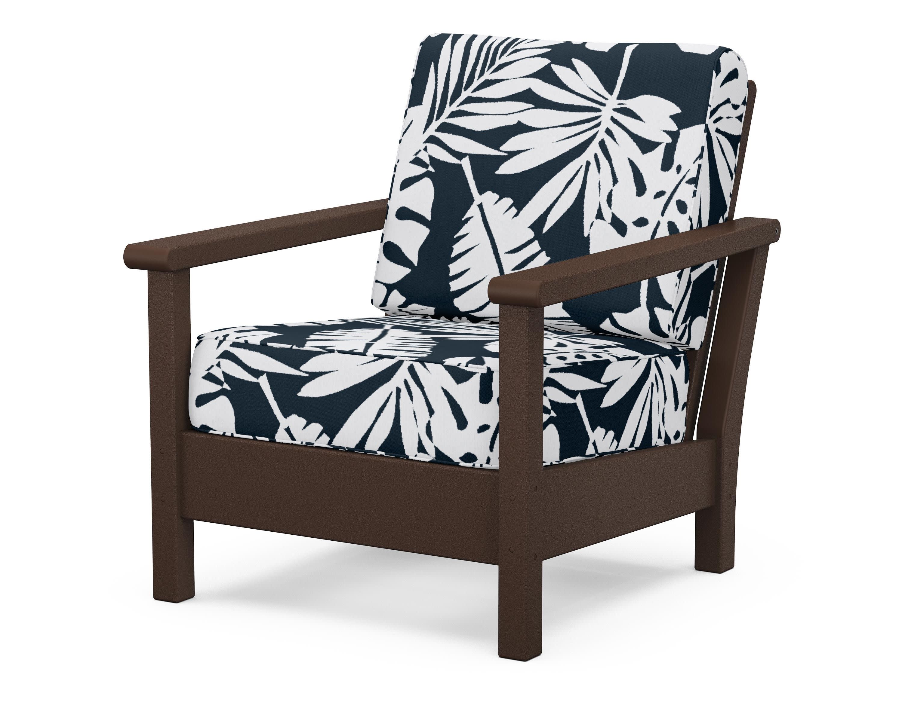 Harbour Deep Seating Chair in Mahogany / Leaf Marine Indigo