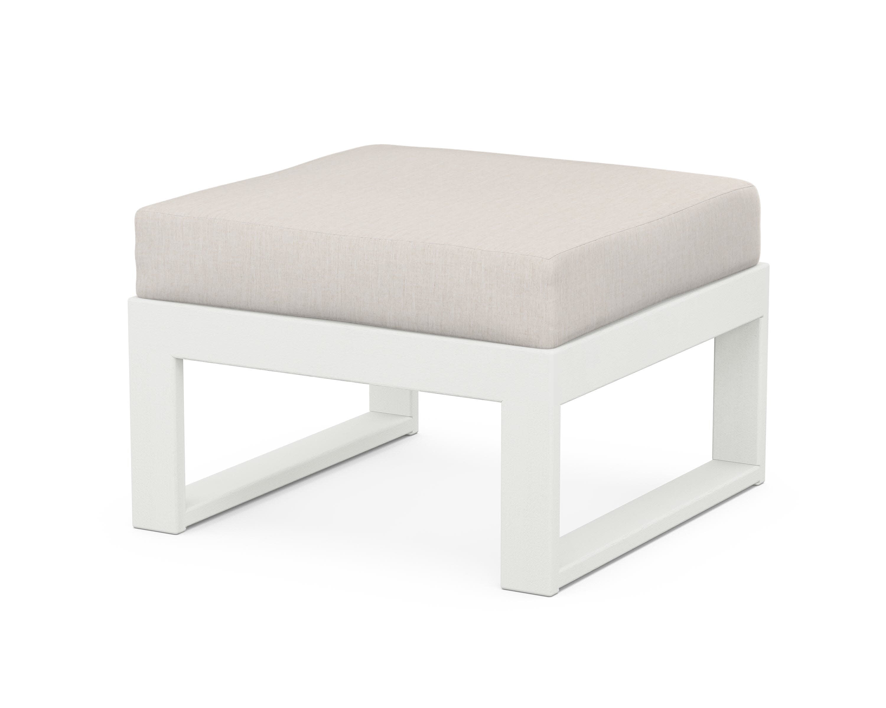Modular Ottoman - Modern in Vintage White / Cast Ash