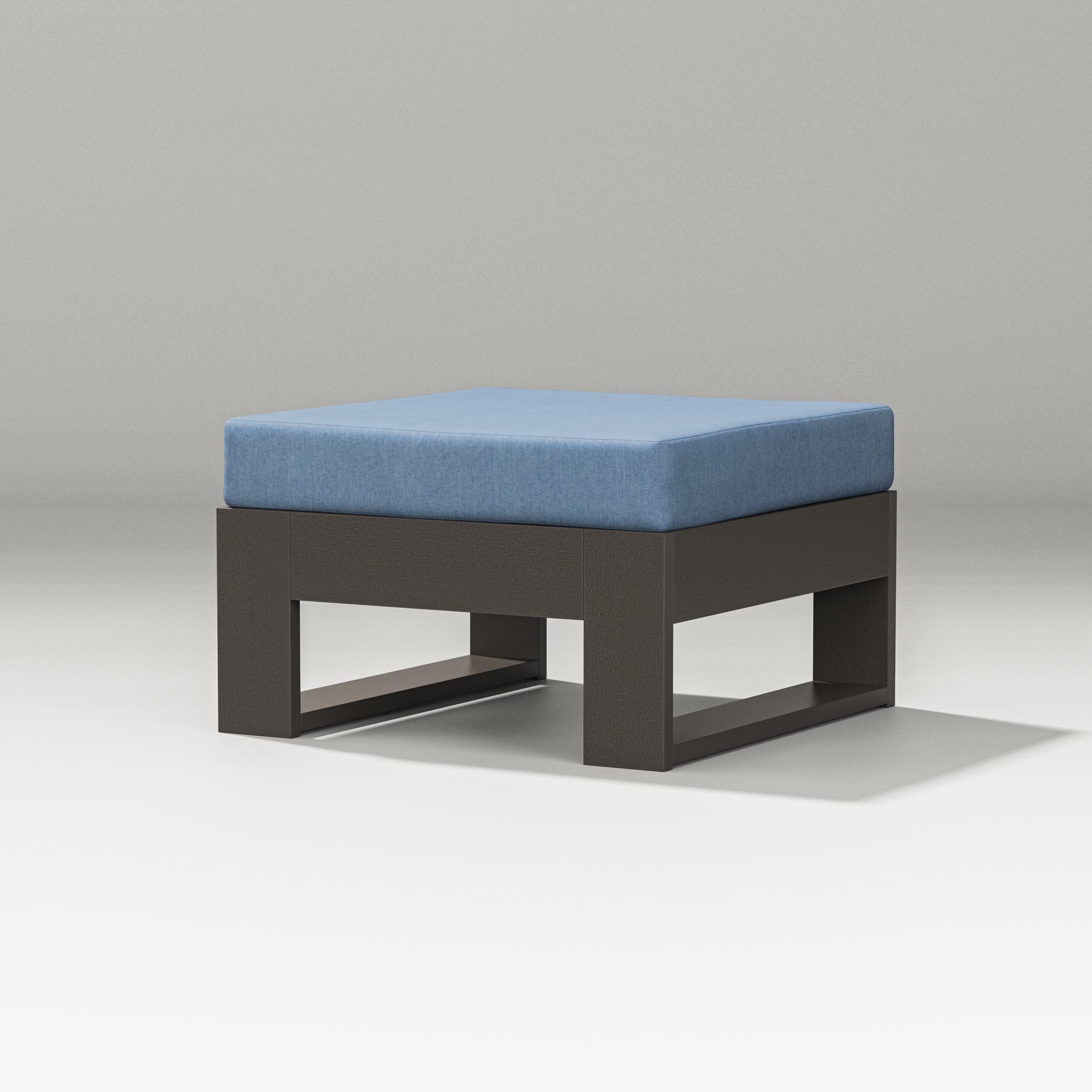 Latitude Lounge Ottoman in Vintage Coffee / Sky Blue