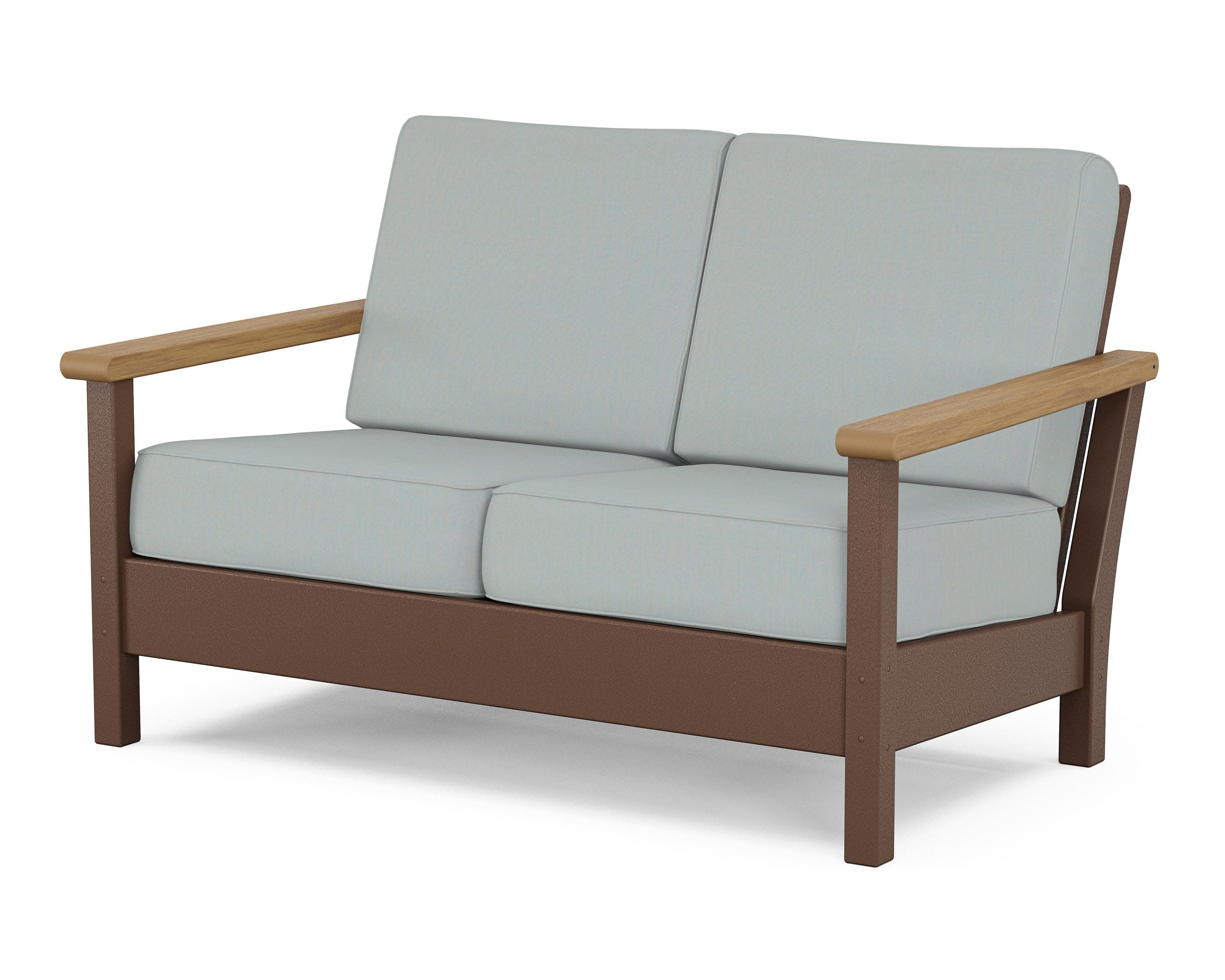 Harbour Deep Seating Loveseat in Mahogany / Natural / Spa