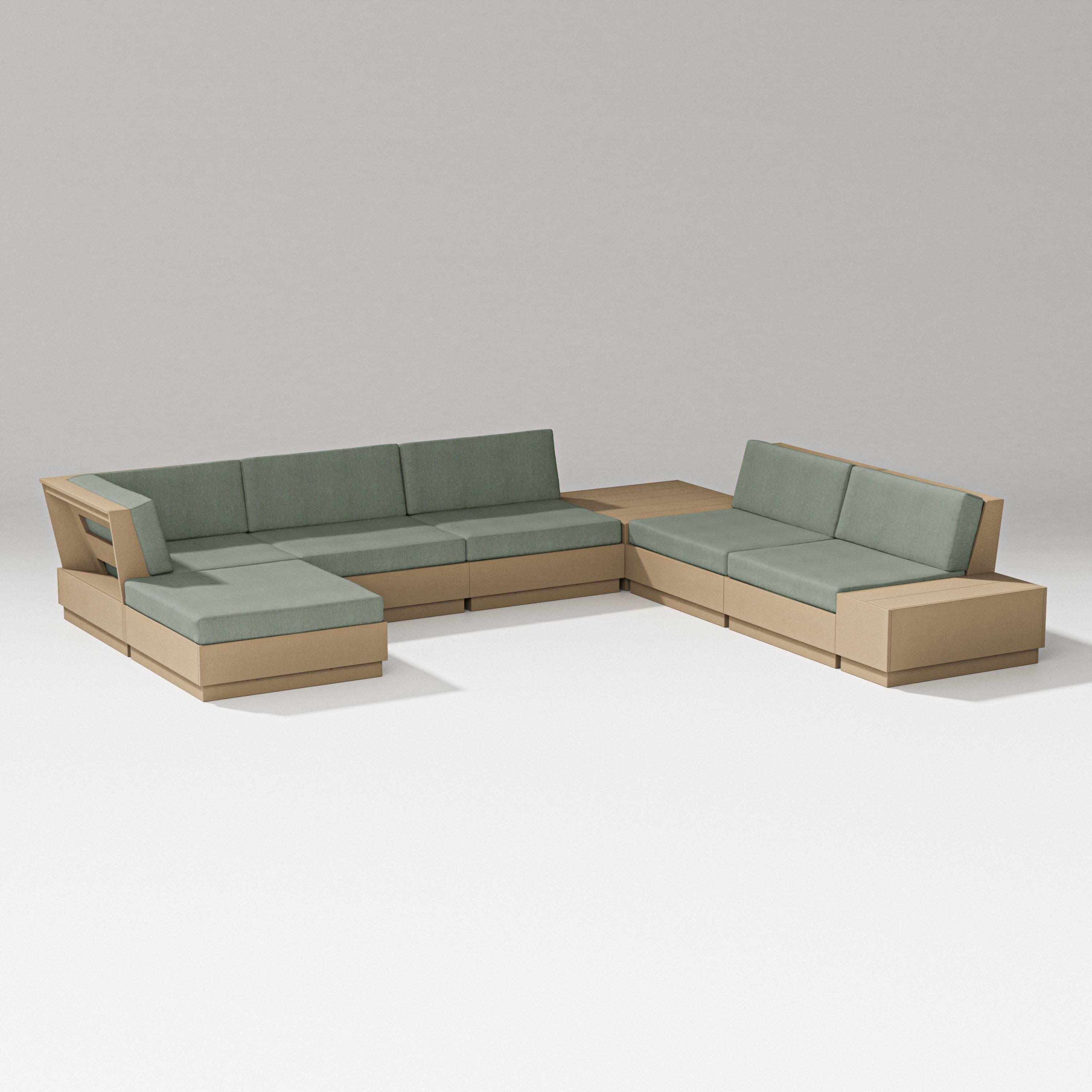 Elevate 8-Piece Corner Sectional in Vintage Sahara / Cast Sage